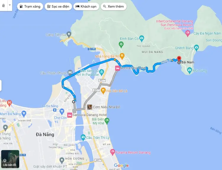 Hướng dẫn đường đến bãi Nam Sơn Trà