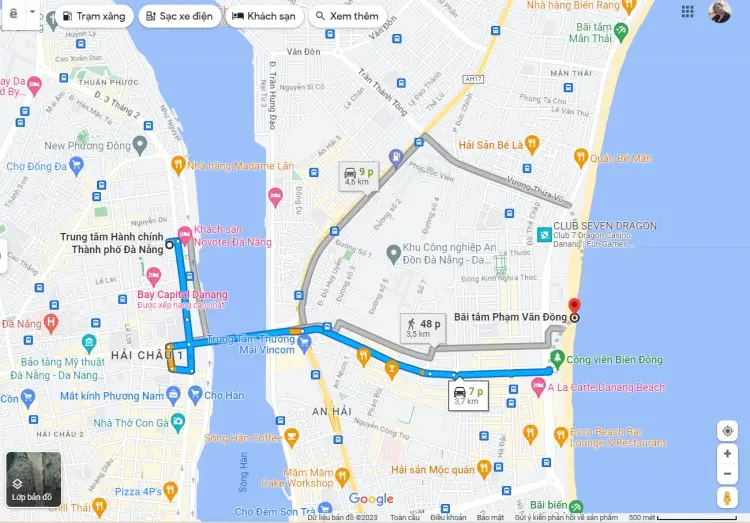 Hướng dẫn đường đến địa điểm bãi tắm Phạm Văn Đồng